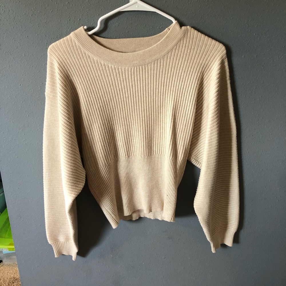 cream cropped sweater